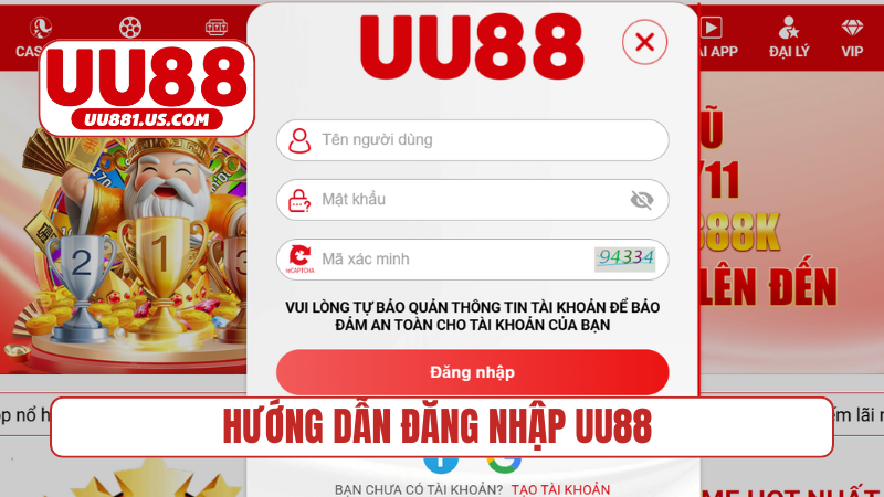 Hướng dẫn đăng nhập UU88 bằng cách truyền thống