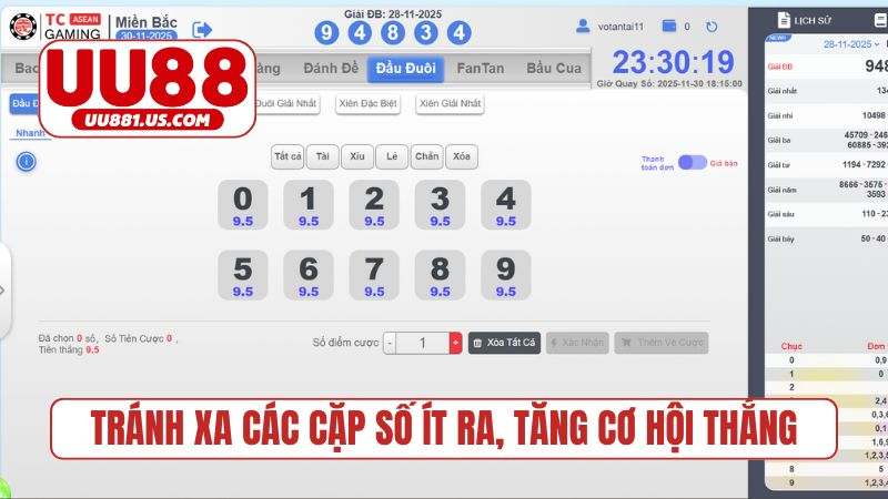 Tránh xa các cặp số ít ra, tăng cơ hội thắng